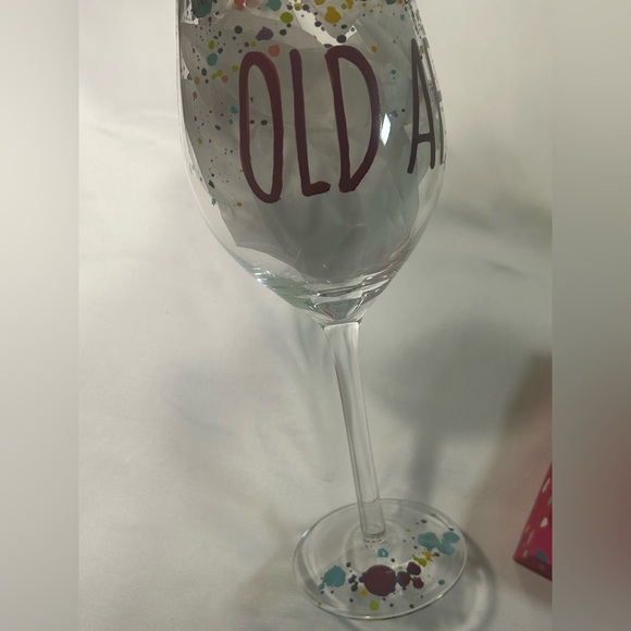 "Old AF" Fun Novelty Wine Glass with Gift Box - Picture 2 of 11